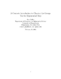 cover of the book Concrete introduction to classical Lie groups via the exponential map