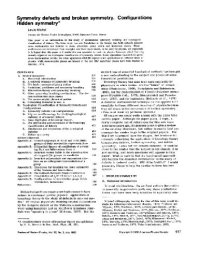 cover of the book Symmetry defects and broken symmetry. Configurations. Hidden symmetry