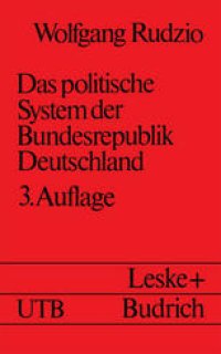 cover of the book Das politische System der Bundesrepublik Deutschland: Eine Einführung