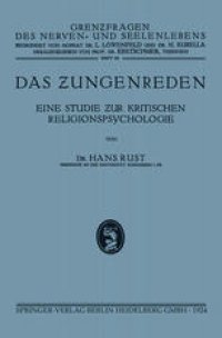 cover of the book Das Ƶungenreden: Eine Studie Ƶur Kritischen Religionspsychologie