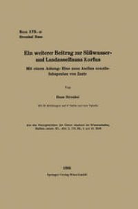 cover of the book Ein weiterer Beitrag zur Süßwasser- und Landasselfauna Korfus: Mit einem Anhang: Eine neue Asellus coxalis-Subspezies von Zante