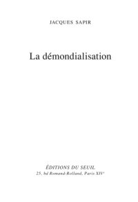 cover of the book La démondialisation