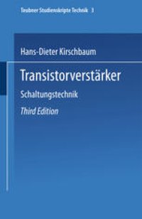 cover of the book Transistorverstärker: Schaltungstechnik