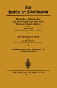 cover of the book Das Problem der Industriearbeit