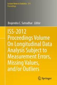 cover of the book ISS-2012 Proceedings Volume On Longitudinal Data Analysis Subject to Measurement Errors, Missing Values, and/or Outliers