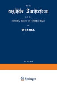 cover of the book Über die englische Tarifreform und ihre materiellen, sozialen und politischen Folgen für Europa