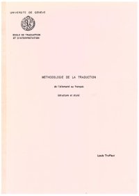 cover of the book Méthodologie de la traduction de l'allemand au français