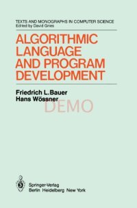 cover of the book Algorithmic Language and Program Development