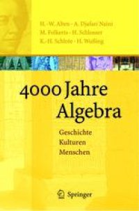 cover of the book 4000 Jahre Algebra: Geschichte. Kulturen. Menschen