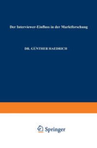 cover of the book Der Interviewer-Einfluß in der Marktforschung