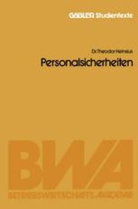 cover of the book Personalsicherheiten