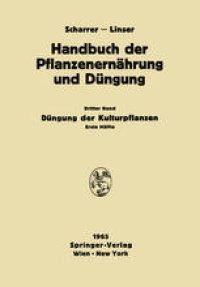 cover of the book Düngung der Kulturpflanzen: Erste Hälfte