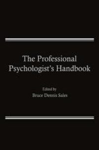 cover of the book The Professional Psychologist’s Handbook