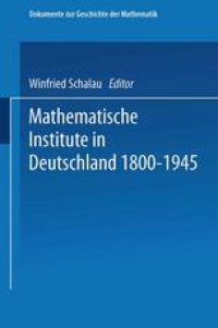 cover of the book Mathematische Institute in Deutschland 1800–1945