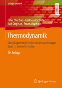 cover of the book Thermodynamik: Grundlagen und technische Anwendungen Band 1: Einstoffsysteme