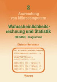 cover of the book Wahrscheinlichkeitsrechnung und Statistik — 30 BASIC-Programme