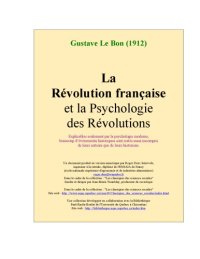 cover of the book La Révolution française et la Psychologie des Révolutions