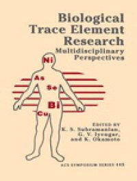 cover of the book Biological Trace Element Research. Multidisciplinary Perspectives