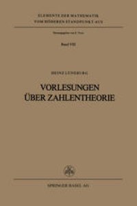 cover of the book Vorlesungen über Zahlentheorie