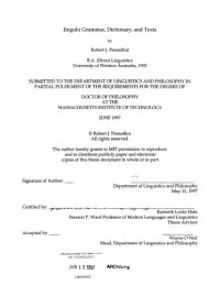 cover of the book Jingulu grammar, dictionary, and texts