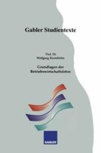 cover of the book Grundlagen der Betriebswirtschaftslehre