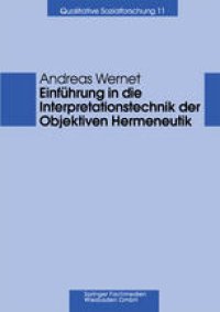 cover of the book Einführung in die Interpretationstechnik der Objektiven Hermeneutik