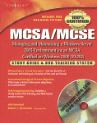 cover of the book MCSA/MCSE (Exam 70-292) Study Guide. Managing and maintaining a Windows server 2003 Environment for an MCSA Certified on Windows 2000 Study Guide & DVD Training System