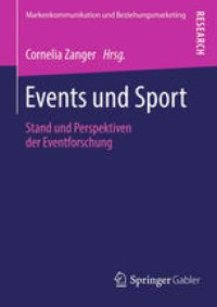 cover of the book Events und Sport: Stand und Perspektiven der Eventforschung