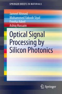 cover of the book Optical Signal Processing by Silicon Photonics