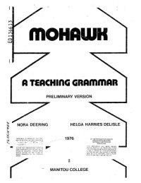 cover of the book Mohawk : a teaching grammar, preliminary version