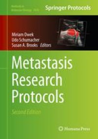 cover of the book Metastasis Research Protocols