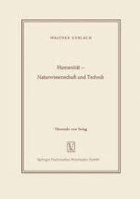 cover of the book Humanität — Naturwissenschaft und Technik