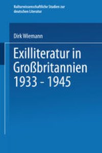 cover of the book Exilliteratur in Großbritannien 1933 – 1945