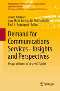 cover of the book Demand for Communications Services – Insights and Perspectives: Essays in Honor of Lester D. Taylor