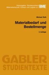 cover of the book Materialbedarf und Bestellmenge