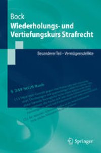 cover of the book Wiederholungs- und Vertiefungskurs Strafrecht: Besonderer Teil – Vermögensdelikte