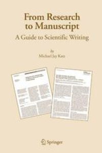 cover of the book From Research to Manuscript: A Guide to Scientific Writing