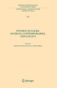 cover of the book Studies on Locke: Sources, Contemporaries, and Legacy