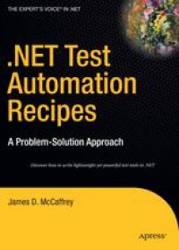 cover of the book .NET Test Automation Recipes: A Problem-Solution Approach