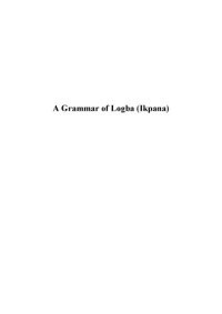 cover of the book A grammar of Logba (Ikpana)