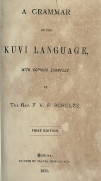 cover of the book A grammar of the Kuvi language, with copious examples