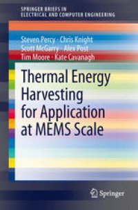 cover of the book Thermal Energy Harvesting for Application at MEMS Scale