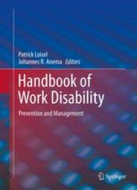 cover of the book Handbook of Work Disability: Prevention and Management