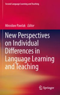 cover of the book New Perspectives on Individual Differences in Language Learning and Teaching