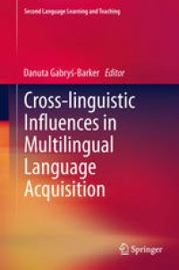 cover of the book Cross-linguistic Influences in Multilingual Language Acquisition