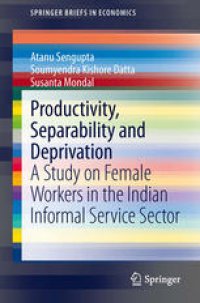 cover of the book Productivity, Separability and Deprivation: A Study on Female Workers in the Indian Informal Service Sector