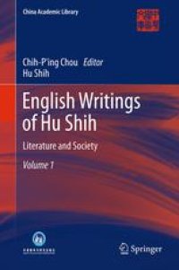 cover of the book English Writings of Hu Shih: Literature and Society (Volume 1)