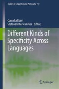 cover of the book Different Kinds of Specificity Across Languages