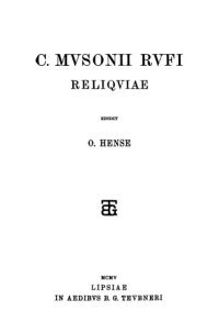 cover of the book C. Musonii Rufi Reliquiae