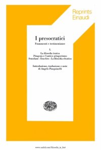 cover of the book I presocratici. Frammenti e testimonianze